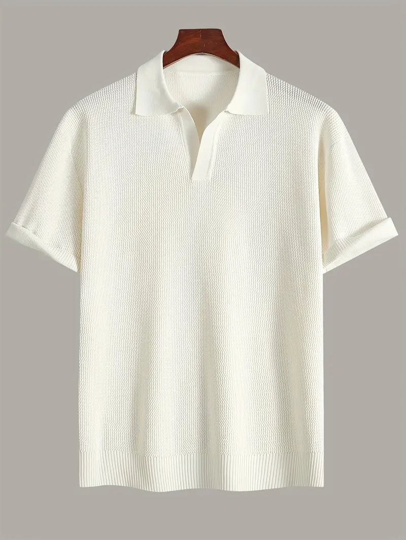 Men’s Solid Knit Short-Sleeve Shirt