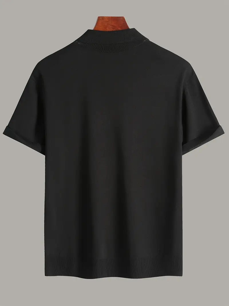 Men’s Solid Knit Short-Sleeve Shirt